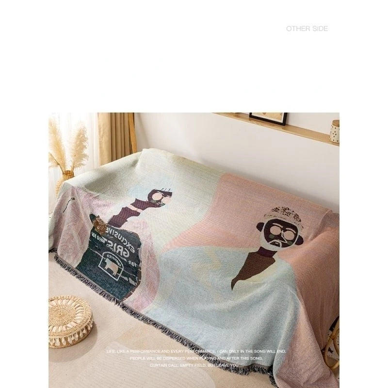 Cartoon Couple Design Textile City Sofa Cover