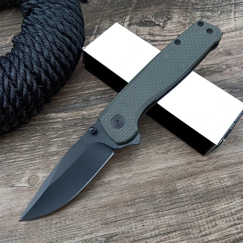 Bearing Survival Flipper Pocket Knife Hunting Camping Edc Self Defense D2 Blade Fiberglass Handle Military Tactical Folding Tool