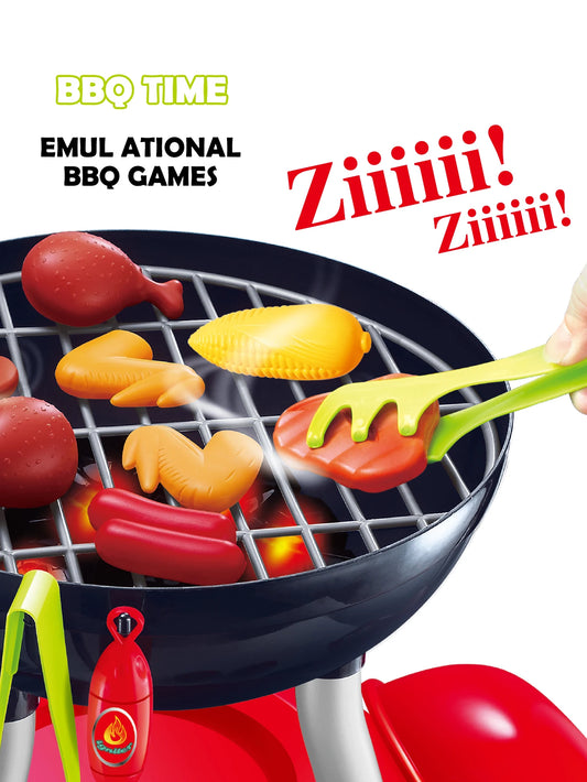 BBQ Cooking Kitchen Toys Interactive BBQ Toys Food Cooking Toys Kids Kitchen Pretend Games 24PCS