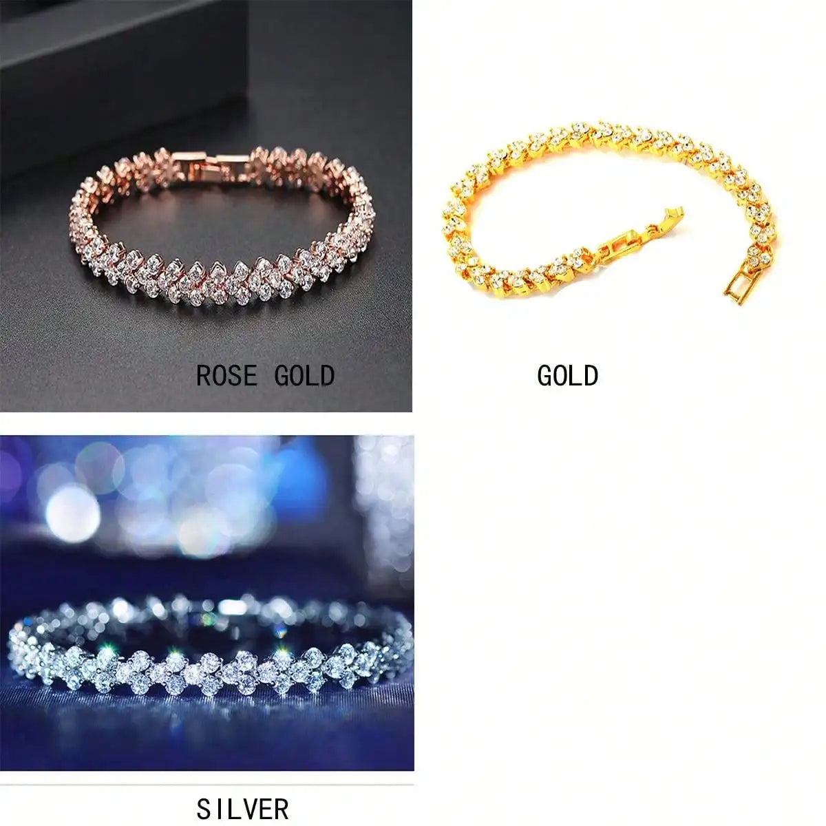 Roman Style Woman Crystal Diamond Bracelet