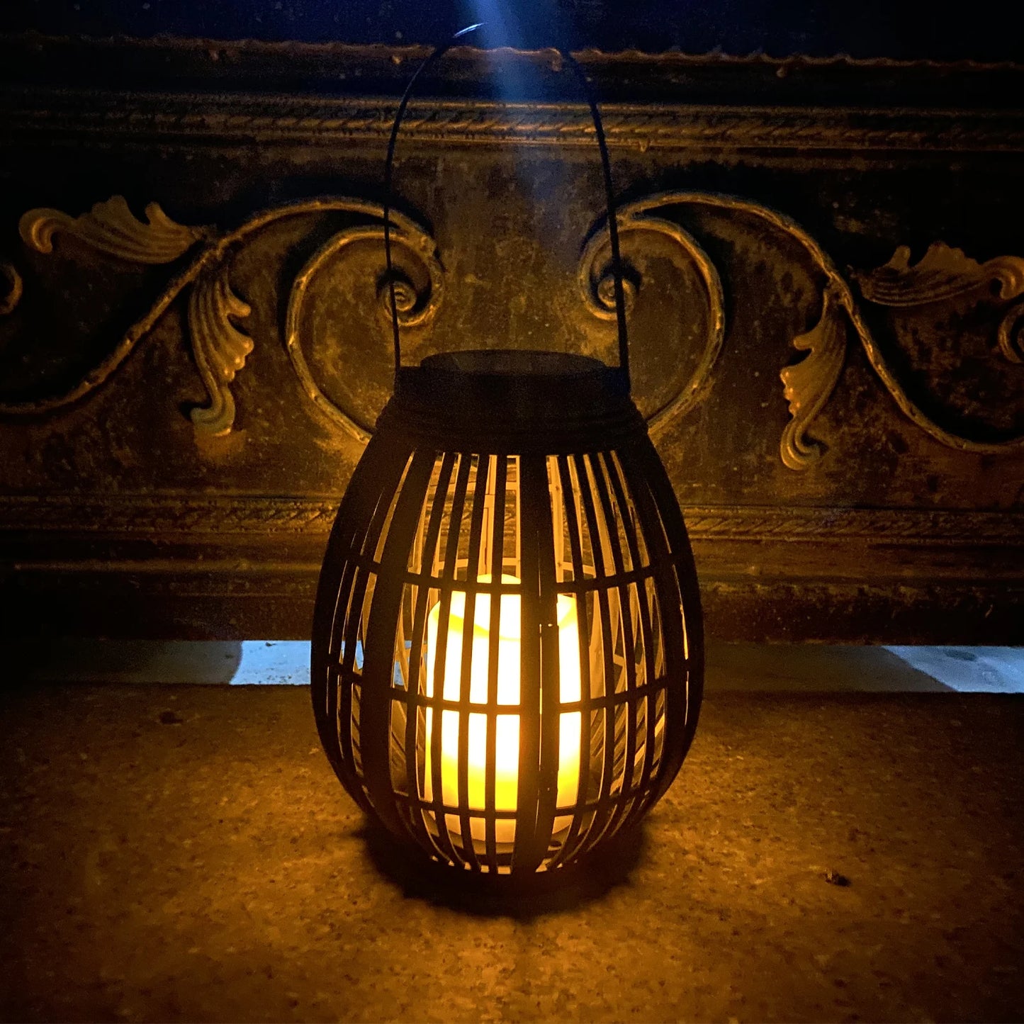 Solar Garden Lantern LED Outdoor Solar Lantern Waterproof Decorative Rattan Lantern For Patio Pathway Courtyard