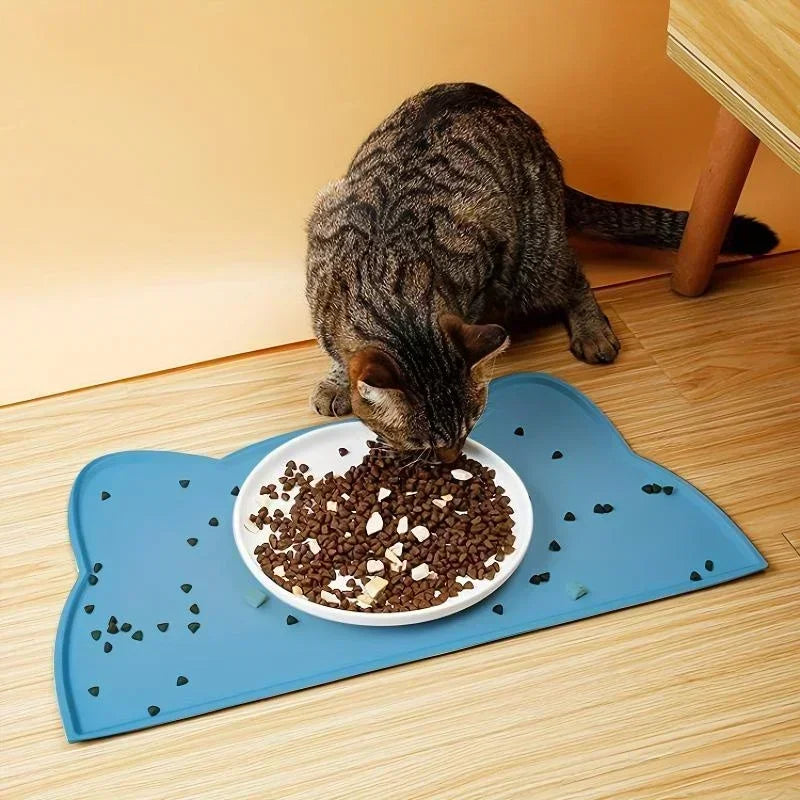 Silicone Pet Feeding Mat – Waterproof Non-Slip Placemat for Cat & Dog Food and Water Bowls, Easy to Clean Floor Protector