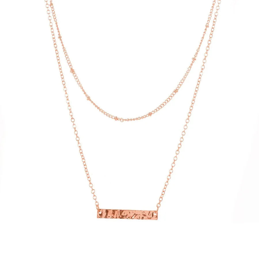 Layered Heart Necklace Pendant Handmade 18k Gold Plated Dainty Gold Choker Arrow Bar Layering Long Necklace for Women