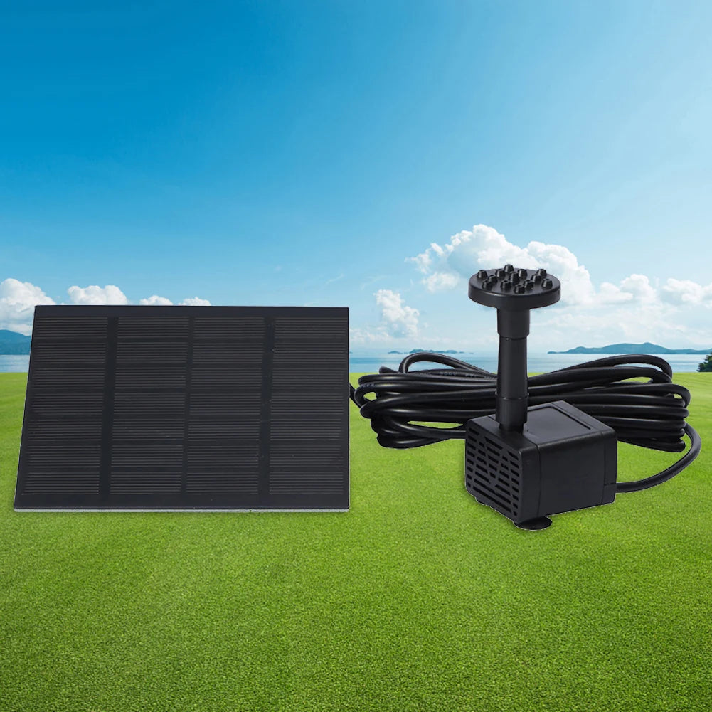 Solar Water Pond Pump Multifunctional with 6 Nozzles Aquarium Wave Maker Decorative Props Portable for Pool Fountain Submersible