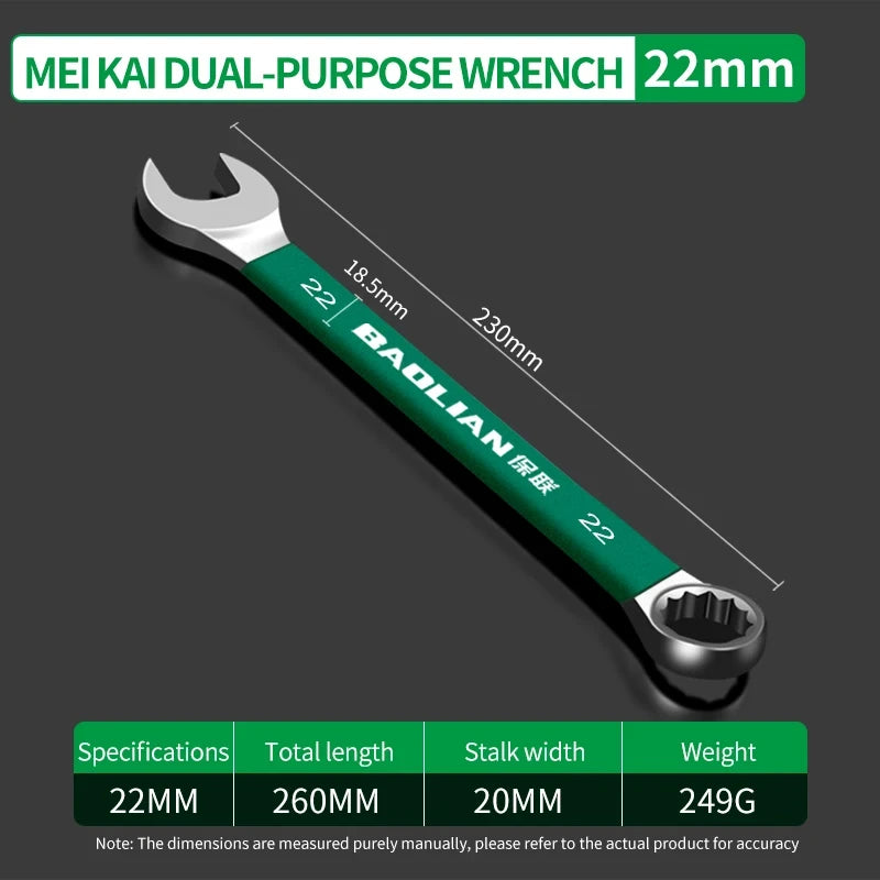 BaoLian Durable Wrench 8-30mm Plum Blossoms Open Combination Wrench Two-Way Double Fast Wrench Auto Repair Tools