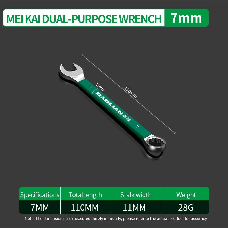 BaoLian Durable Wrench 8-30mm Plum Blossoms Open Combination Wrench Two-Way Double Fast Wrench Auto Repair Tools