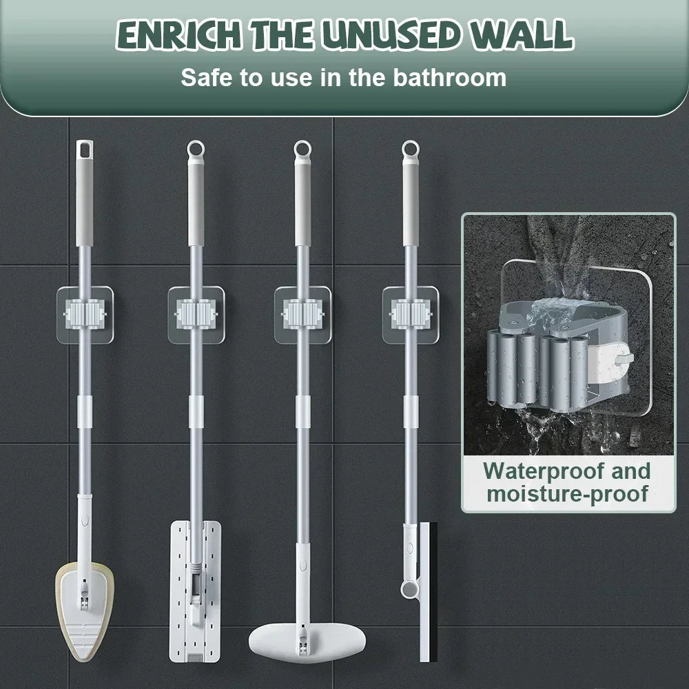 10Pc Wall Mounted Mop Organiser Holder