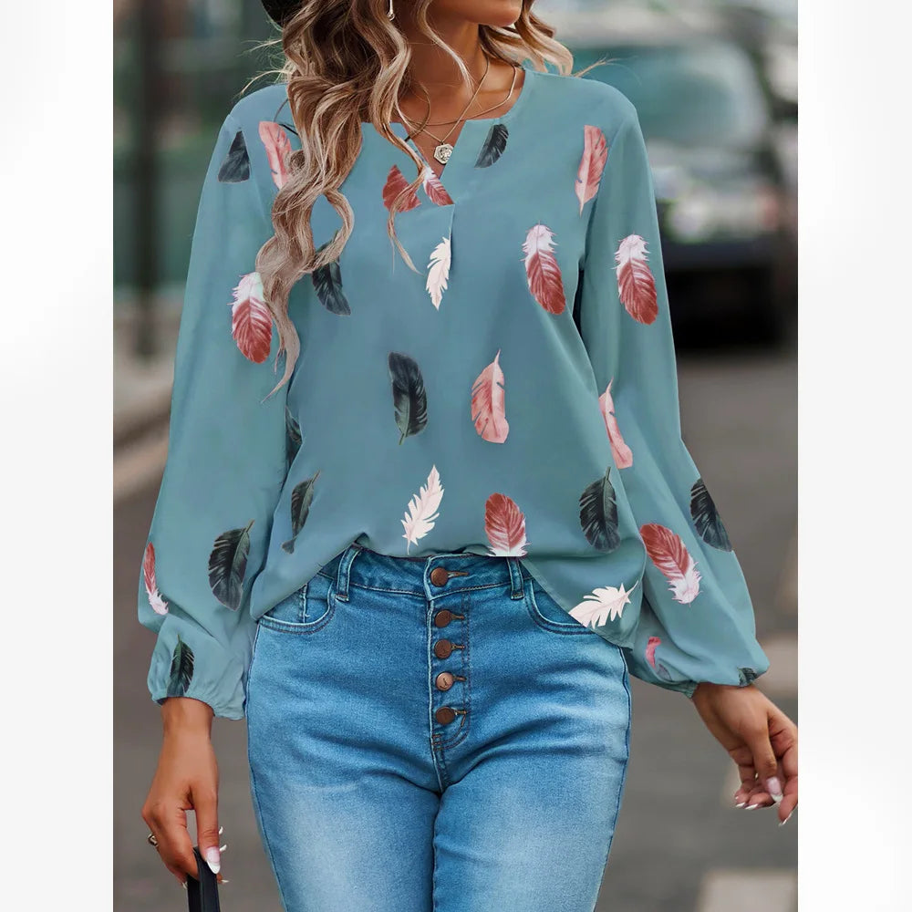 Feather Pattern Blouse