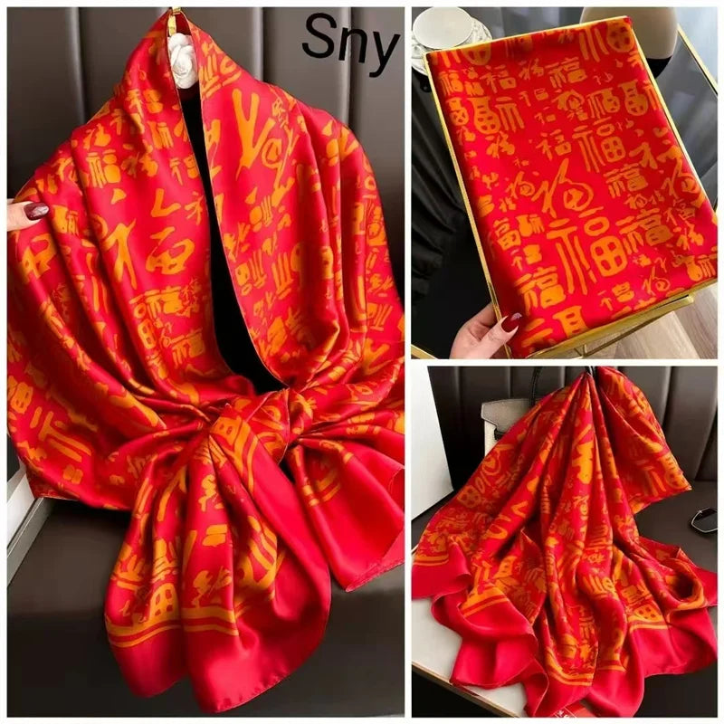 Tensili Brocade Satin Scarf Printed Silk Shawls