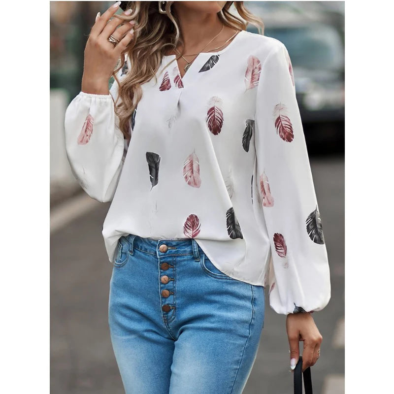 Feather Pattern Blouse
