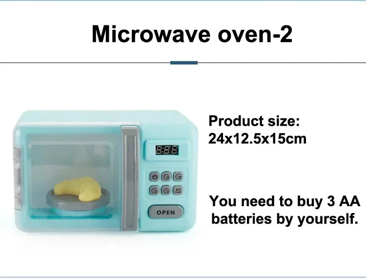 Kitchen Toys Set Kids Pretend Play Home Appliances Washing Machine Toaster Microwave Juicer Egg Cooker Girls Boys Play House Toy