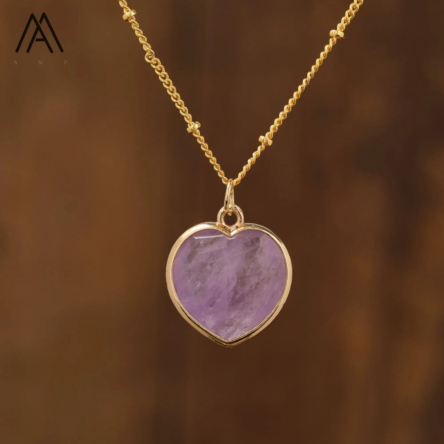 Natural Roses Quartz Heart Pendant Necklace For Women Elegant Romatic Gems Stone Necklace Jewelry Gifts Dropship