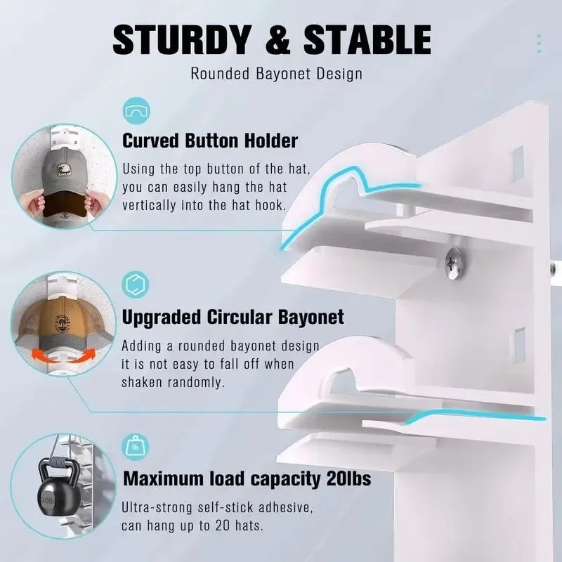 10 Grids Wall Mounted Cap Rack Hat Holder