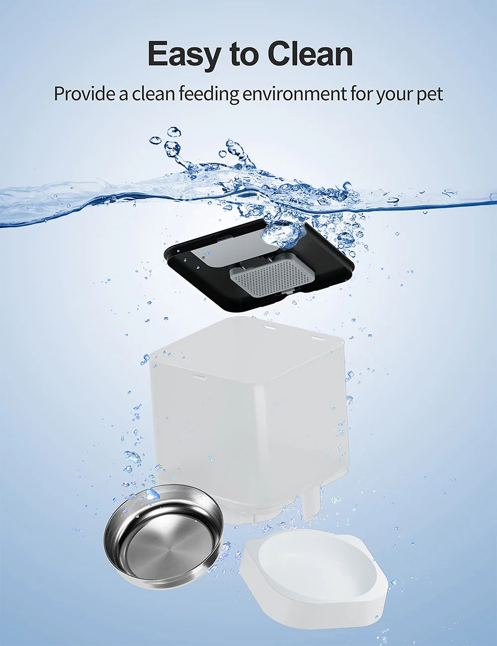4L Automatic Pet Feeder APP Smart Cat Feeder Dog Slow Food Dispenser with Stainless Steel Bowl Voice Timer