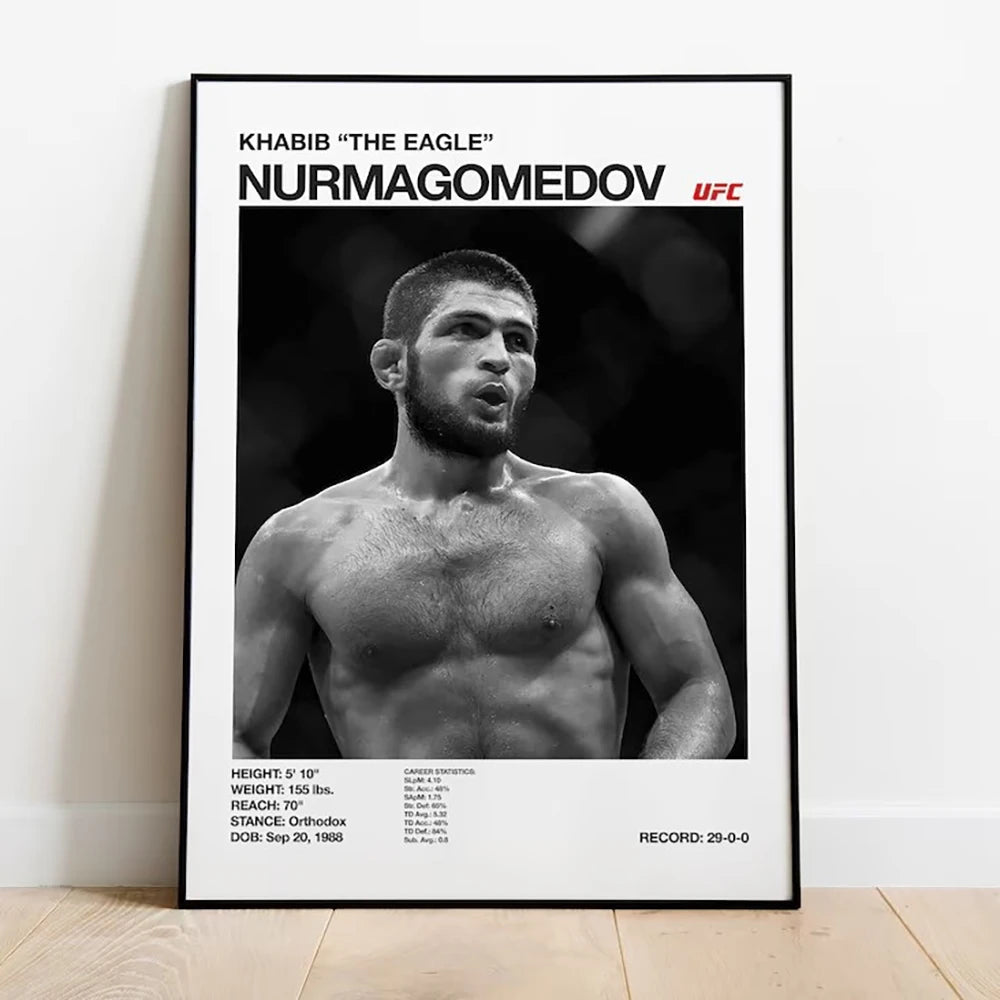 MMA Boxing Fighting Star Canvas Wall Art Print Poster
