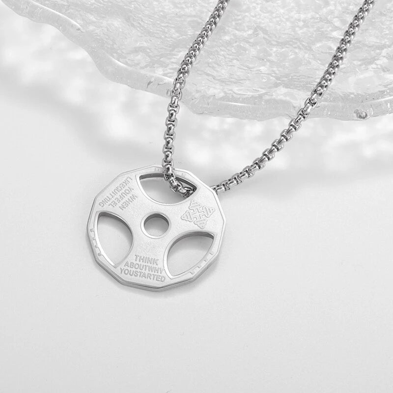 Titanium Steel Dumbbell Necklace