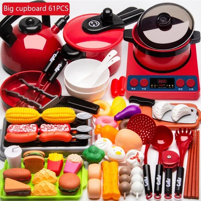 Set For Kids Kitchen Toys Girl Cooking Baby Cutting Fruit Cooking Kitchen Utensils Children's Simulation Education Pretend Play
