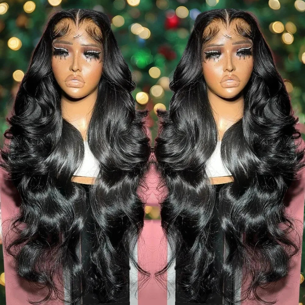 Body Wave Wigs Human Hair 13x4 HD Transparent Lace Frontal Wig 200 Density Water Wave Pre Plucked Brazilian 100% Real For Women