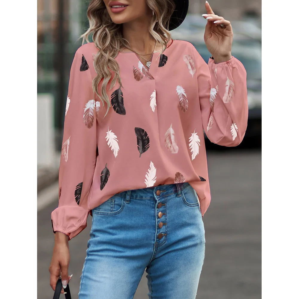 Feather Pattern Blouse