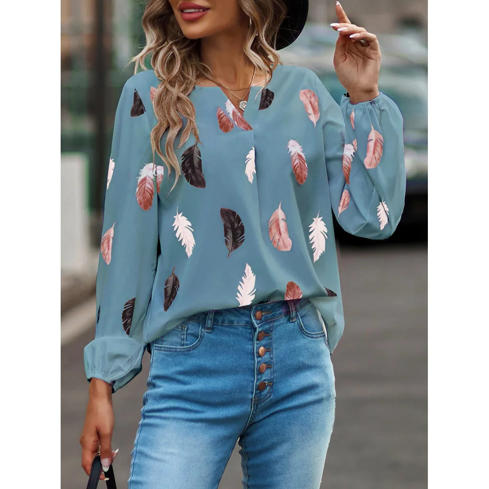 Feather Pattern Blouse