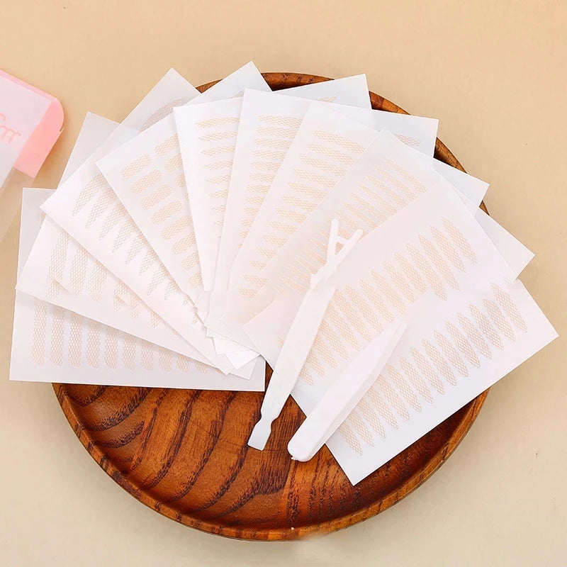 240pcs Lace Eyelid Stickers – Invisible Mesh Double Eyelid Tape for Eye Makeup and Beauty Tools