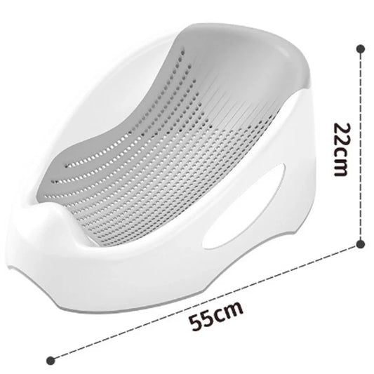 Baby Bath Tub Silicone Mesh Support Non Slip Base Newborn Foot Bath Bucket household Soft Touch Bathroom Bath Tub Gray