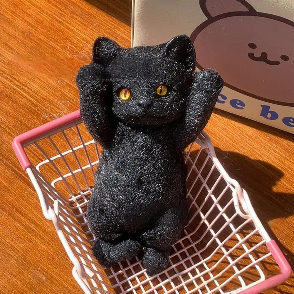 Anxiety Relief Cat Toy Realistic Cat Squeeze Toy for Stress Relief Soft Tpr Fidget Toy for Kids Teens Adults