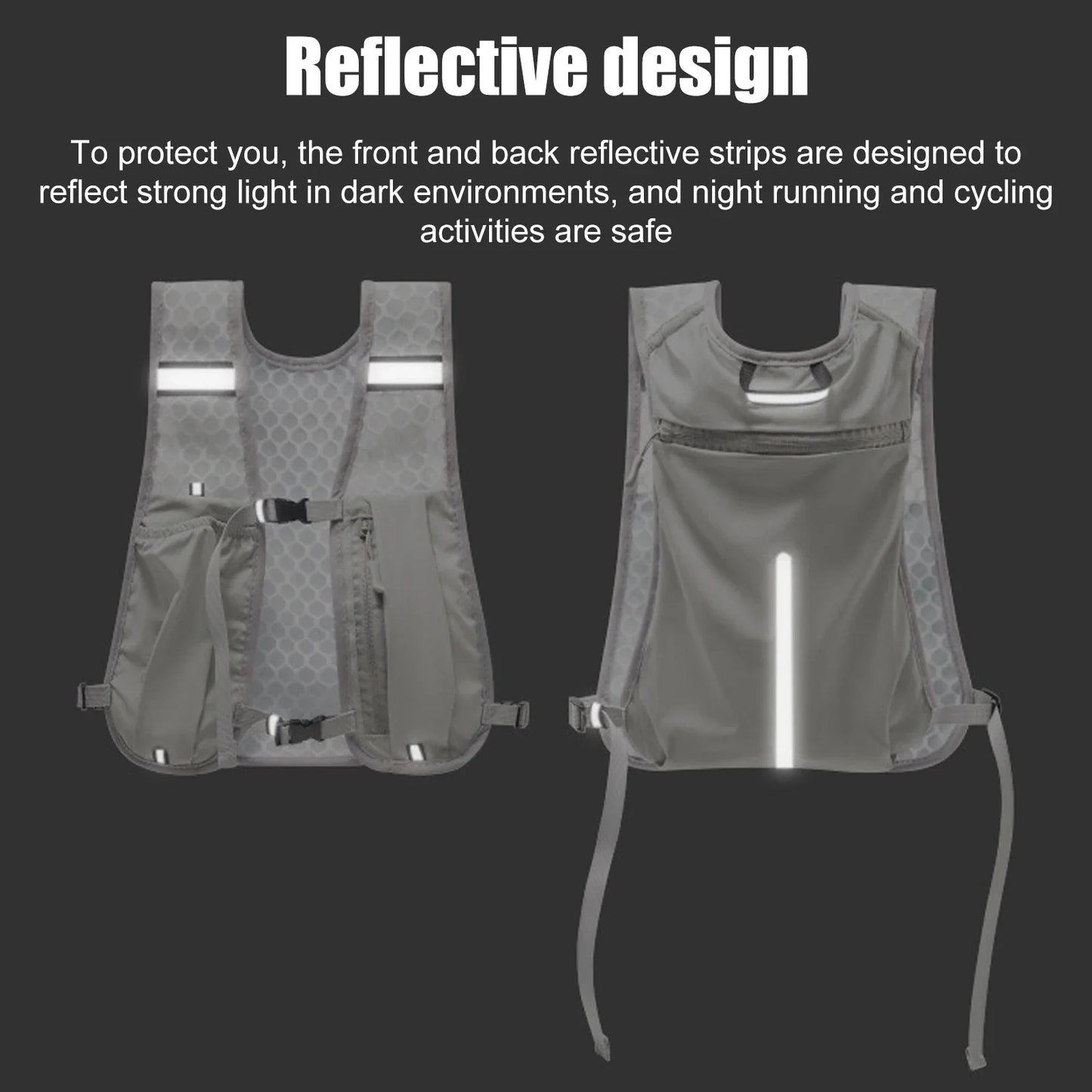 Running Vest Reflective Hydration Water Chest Pack Lightweight Running Water Bottle Storage Vest With Phone Holder Cycling Vest