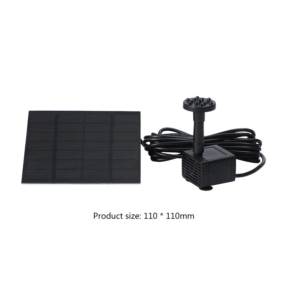 Solar Water Pond Pump Multifunctional with 6 Nozzles Aquarium Wave Maker Decorative Props Portable for Pool Fountain Submersible