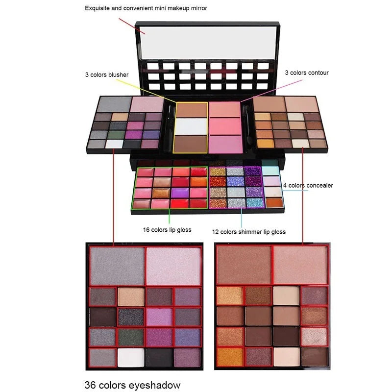 Colours Pearlescent fine Glitter Eyeshadow Palette