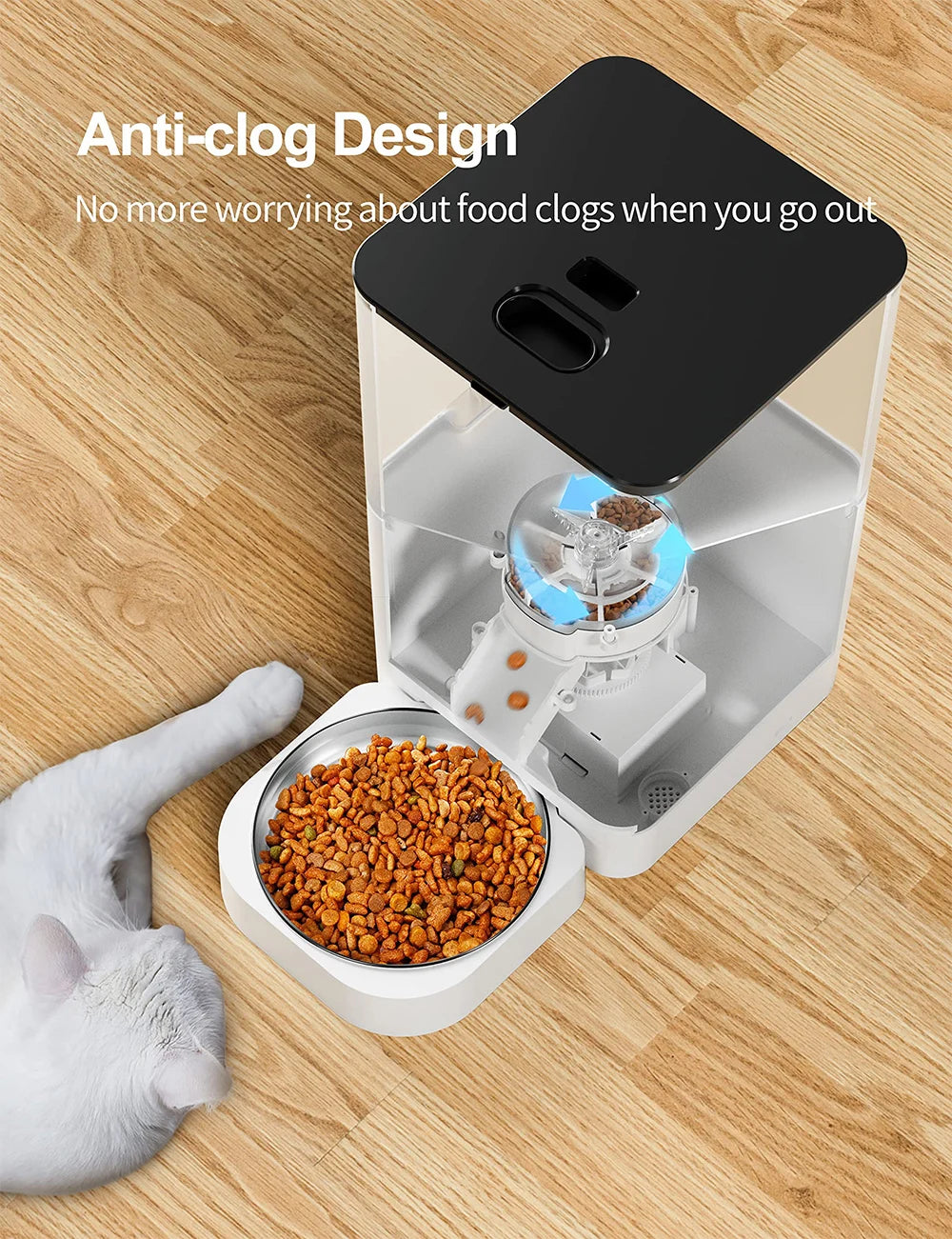 4L Automatic Pet Feeder APP Smart Cat Feeder Dog Slow Food Dispenser with Stainless Steel Bowl Voice Timer