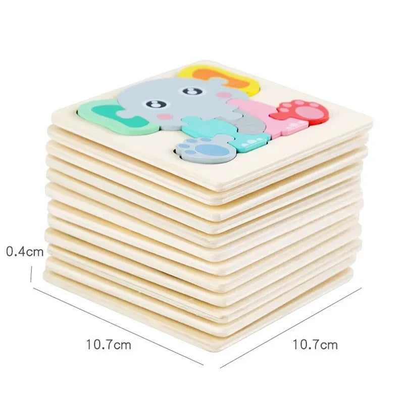 Animals Cartoon Colourful Learning Wooden Puzzle