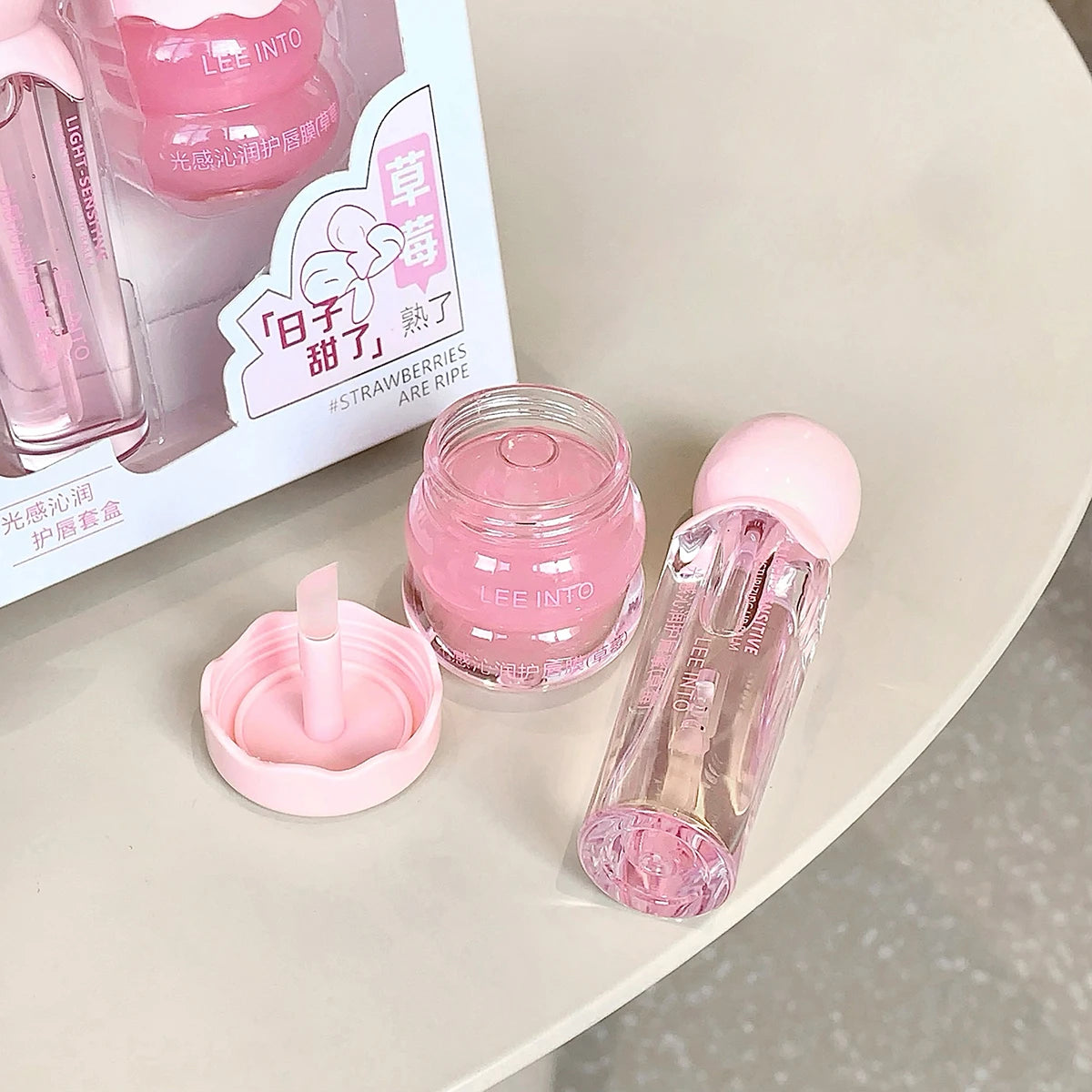 Strawberry Lip Balm Set