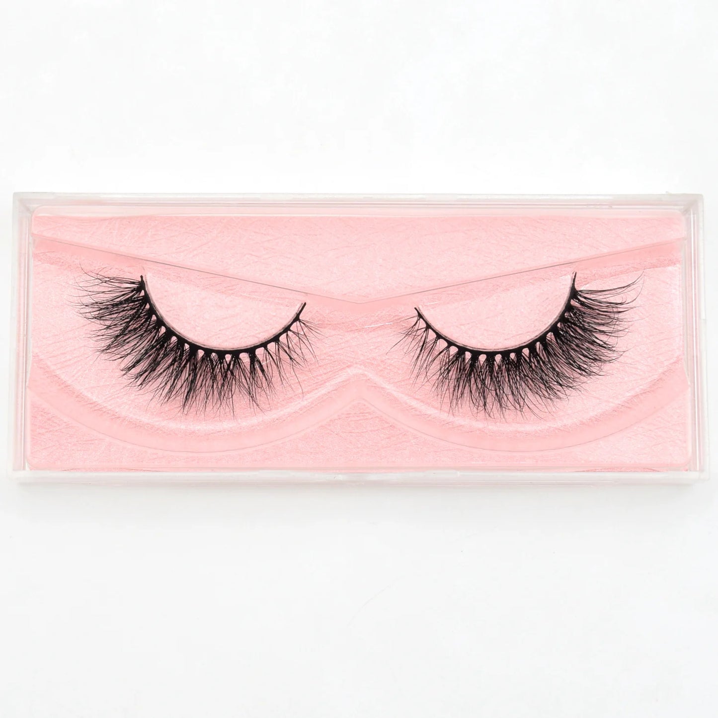 Visofree 3D Mink Half Lashes – Natural Long False Eyelashes with Clear Band, Handmade HT04