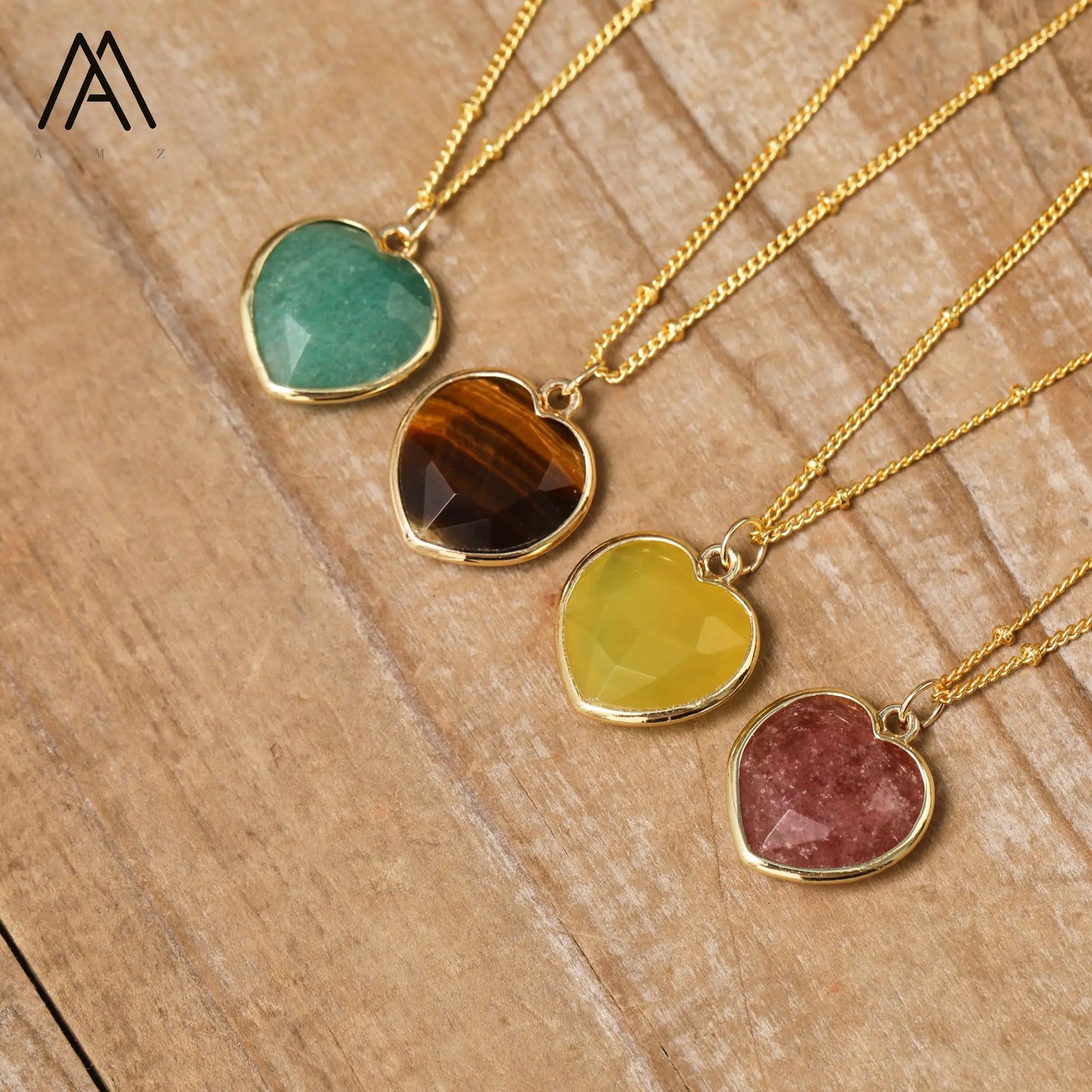 Natural Roses Quartz Heart Pendant Necklace For Women Elegant Romatic Gems Stone Necklace Jewelry Gifts Dropship