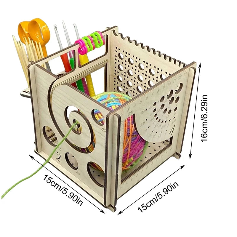 Creative Wooden Yarn Bowl Crochet Organizer Storage Holder DIY Wooden Yarn Dispenser Knitting Bowl For Knitting Crochet Skeins