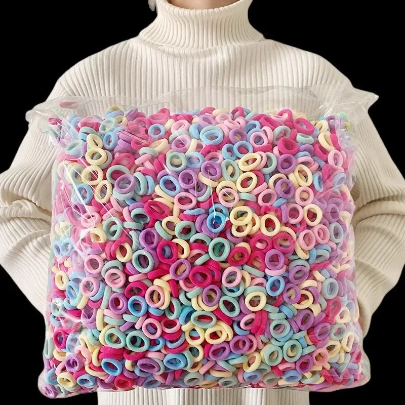 200Pc Colorful Nylon Elastic Hair Bands