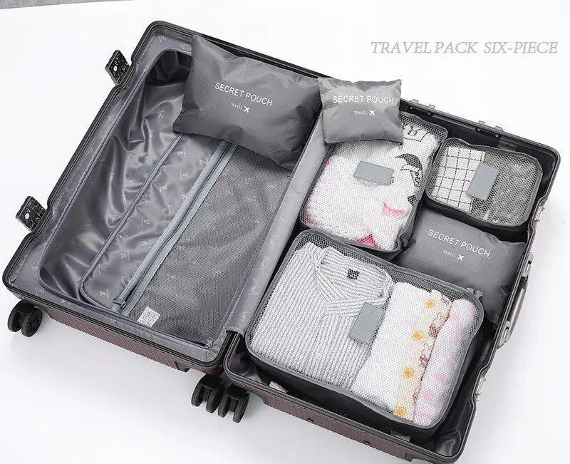 6Pc Travel Clothes Storage Bags