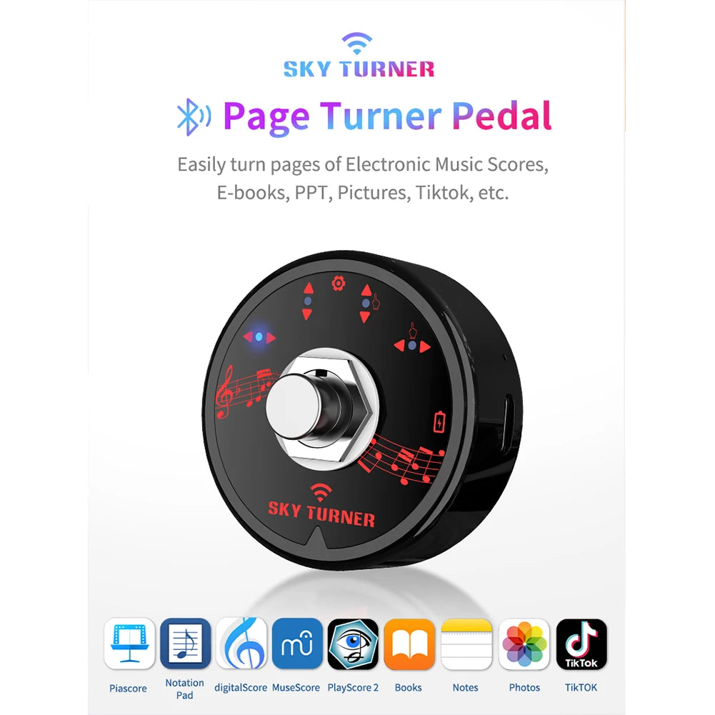 Wireless Page Turner Bluetooth-compatible Automatic Universal Score Page Turner For Phone Computer