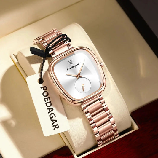 POEDAGAR Original Exquisite Ladies Wristwatch Stainless Steel Waterproof Quartz Watch For Woman Fashion Elegant Women's Watches