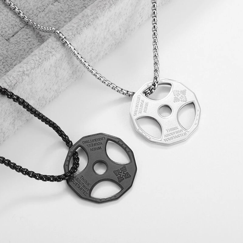Titanium Steel Dumbbell Necklace