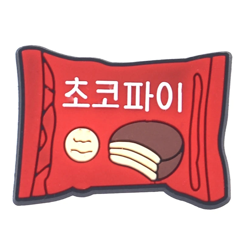 1PCS Cartoon Snack Shoe Charm – PVC Food & Drink Button for Slippers, Bags, and DIY Decor