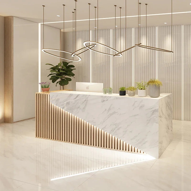 Spa Reception Furniture Minimalist Beauty Salon Storage Aesthetic Supermarket Counter Table Luxury Office Lectern Simple Cafe