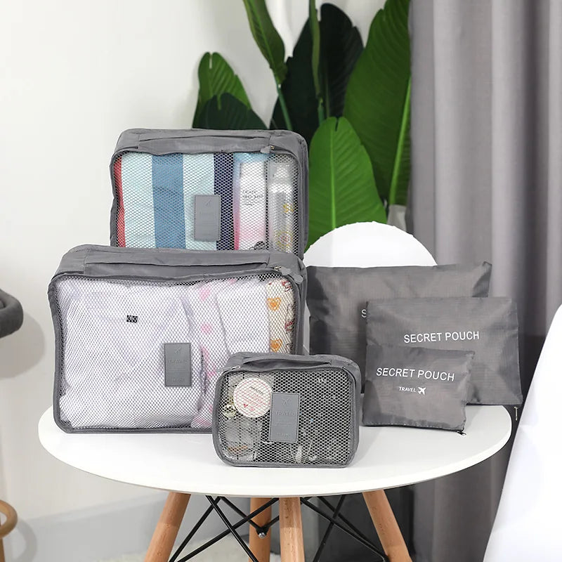 6Pc Travel Clothes Storage Bags