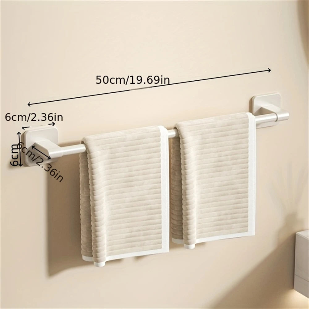 1 Piece Of Bathroom Facilities White Non-Perforated Wall-Mounted Bathroom Towel Bar Size 40-60cm Storage Rack Towel Rack Bathroo