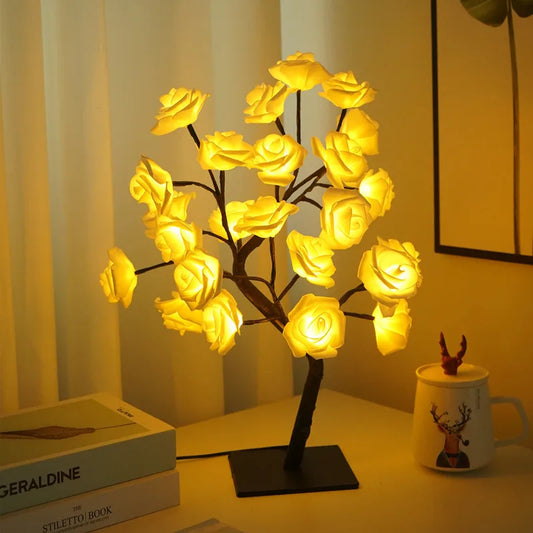 36LED/108LED Table Lamp, Rose Light String, Tree Night Lights, USB Powered Lighting, for Girls Lover Party Camping Summer Decor