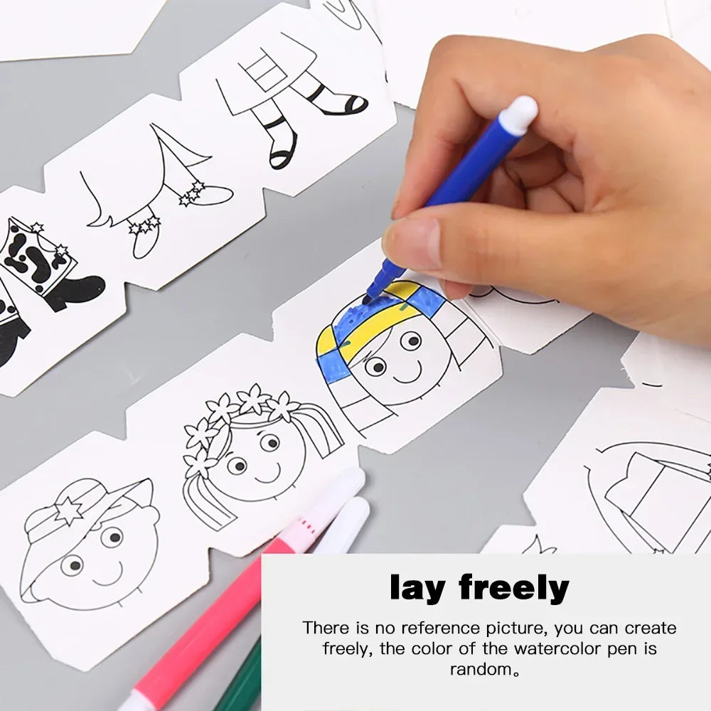 Children's DIY Craft Toys Novelty Painting Drawing Toys Color Filling Paper Rotating Graffiti Puzzle Educational Toys for Kids
