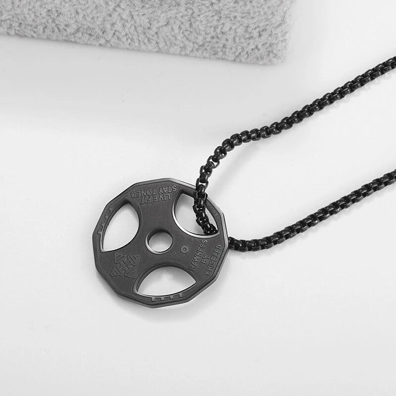 Titanium Steel Dumbbell Necklace