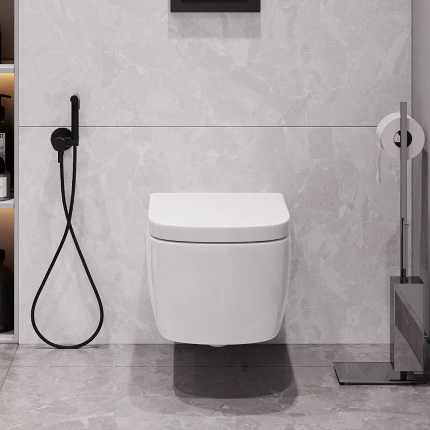 Toilet Seat Slow Close Quiet Lid Thickened Durable for Both Adults Children Universal Bathroom Accessories, Square Shape