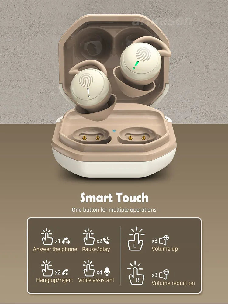 Bluetooth Earbuds for Sleeping invisible Small Wireless Earphones Mini Comfortable Noise Blocking for Side Sleeping Home Work